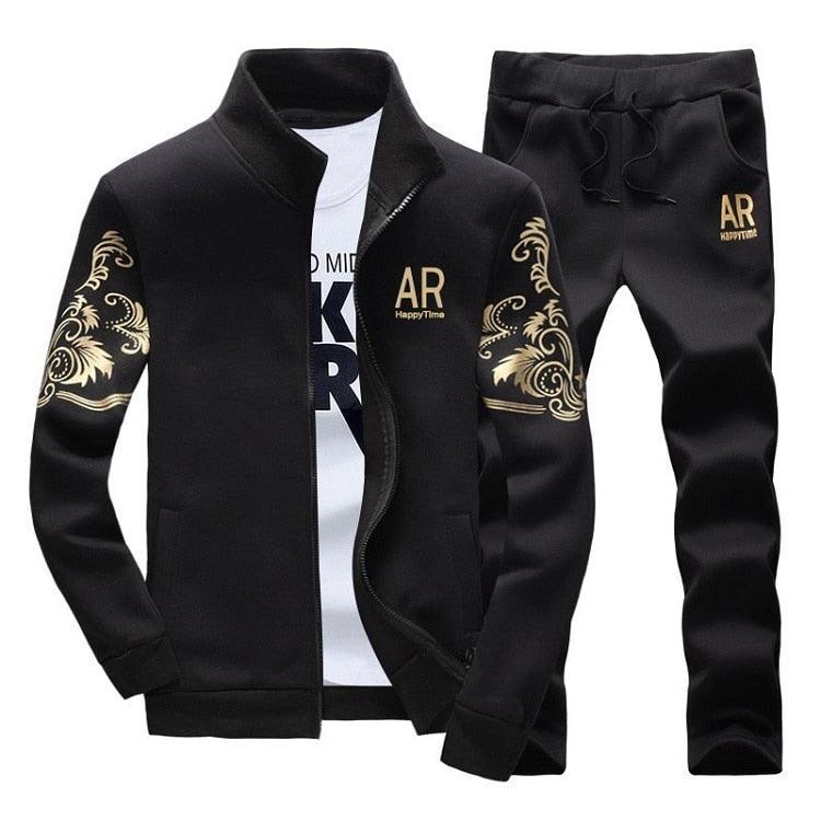 Men's Zipper Sweat Suit Set