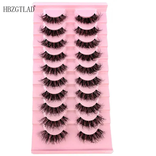 10pairs Mink Eyelashes Invisible Band Lash Extension Natural False Eyelashes Cross Cluster Fairy 3D Faux Big Eye Long Fake Lashe