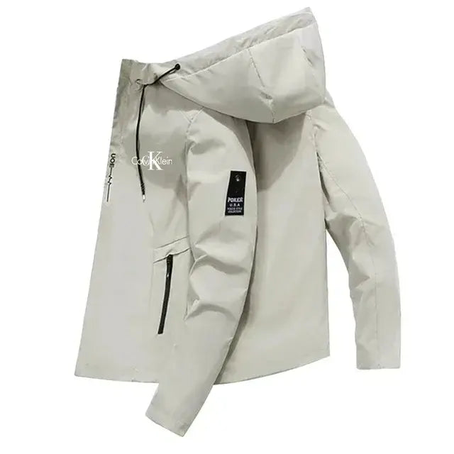 Men's Hooded Jacket 2023 New Spring and Autumn Brand Men's Trench Coat Fashion Casual Zipper Hooded Jacket Men's Slim Jacket