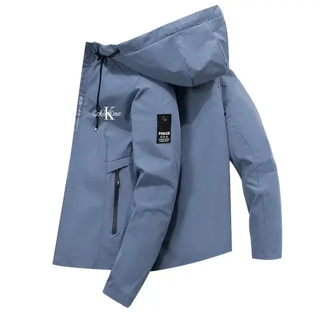 Men's Hooded Jacket 2023 New Spring and Autumn Brand Men's Trench Coat Fashion Casual Zipper Hooded Jacket Men's Slim Jacket