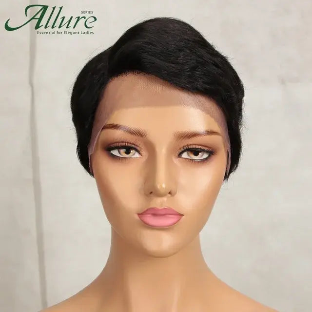 Short Natural Black Pixie Cut Human Hair Wigs Women Colored T Part Lace Wig Cheap Blonde 613 Brown Brazilian Hair Wig Allure