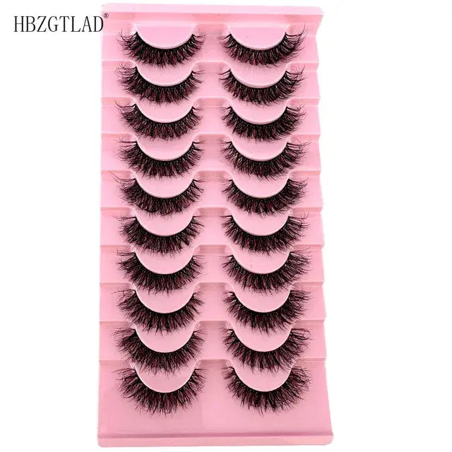 10pairs Mink Eyelashes Invisible Band Lash Extension Natural False Eyelashes Cross Cluster Fairy 3D Faux Big Eye Long Fake Lashe