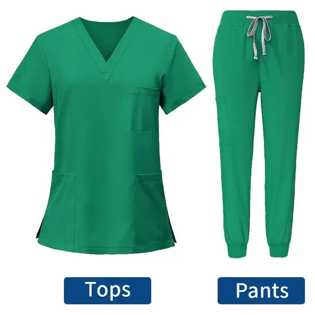 Hot Sale Anti Wrinkle Washable Soft Fabric Nurse Scrubs Hospital Uniform Medical Scrubs Women Jogger Scrubs Sets Pair