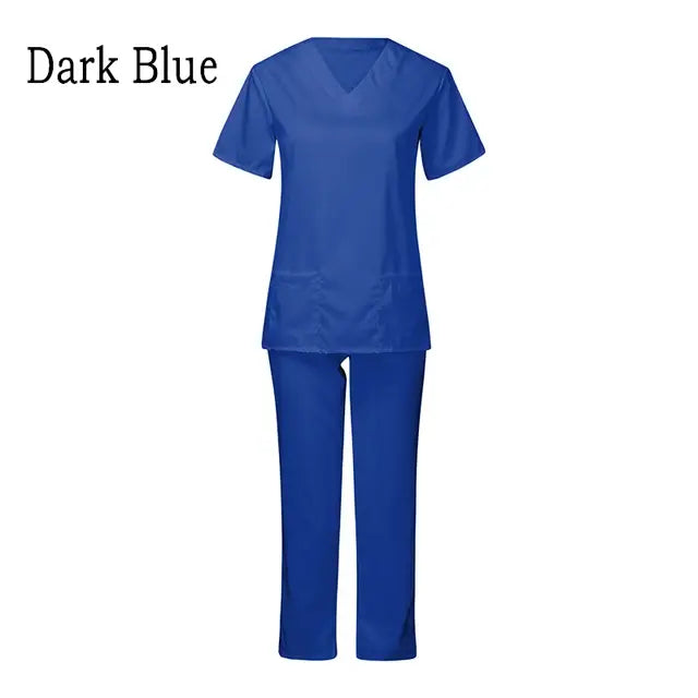 Nurse Uniform Medical Suits V-neck Nursing Scrub Uniform Salon Spa Pet Grooming Institution Work Clothes Short Sleeve Tops Pants