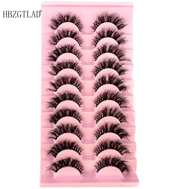 10pairs Mink Eyelashes Invisible Band Lash Extension Natural False Eyelashes Cross Cluster Fairy 3D Faux Big Eye Long Fake Lashe