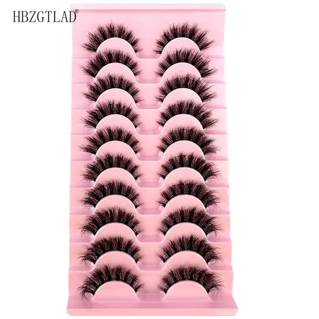 10pairs Mink Eyelashes Invisible Band Lash Extension Natural False Eyelashes Cross Cluster Fairy 3D Faux Big Eye Long Fake Lashe