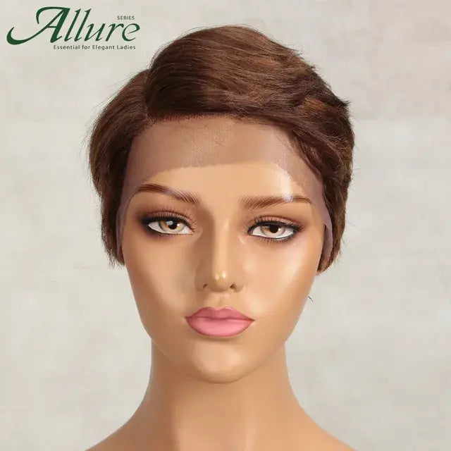 Short Natural Black Pixie Cut Human Hair Wigs Women Colored T Part Lace Wig Cheap Blonde 613 Brown Brazilian Hair Wig Allure