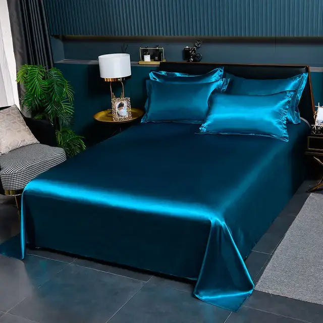 New Double sided Ice silky bed sheet , double bed single bed, summer bed linen, machine washable solid color single bed