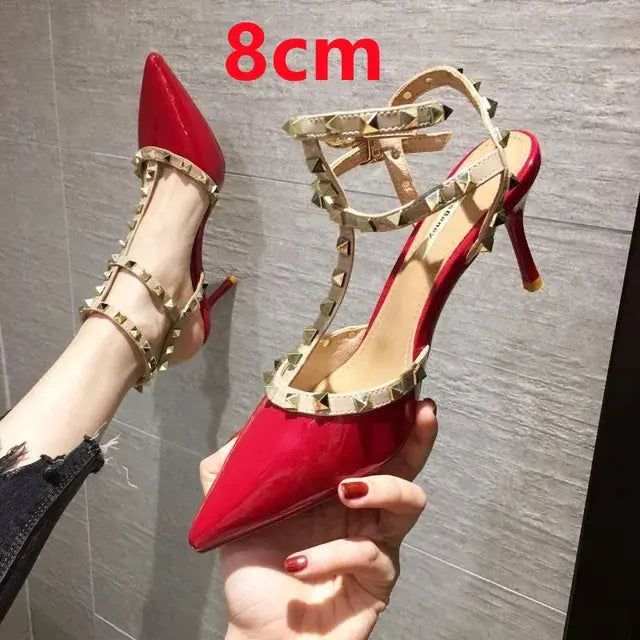 Women Fashion Slip on Office Red High Heel Shoes Lady Classic Black High Quality Office Pumps Zapatos Dama Cool Heels G6166