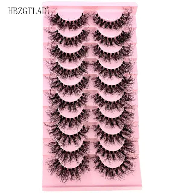 10pairs Mink Eyelashes Invisible Band Lash Extension Natural False Eyelashes Cross Cluster Fairy 3D Faux Big Eye Long Fake Lashe