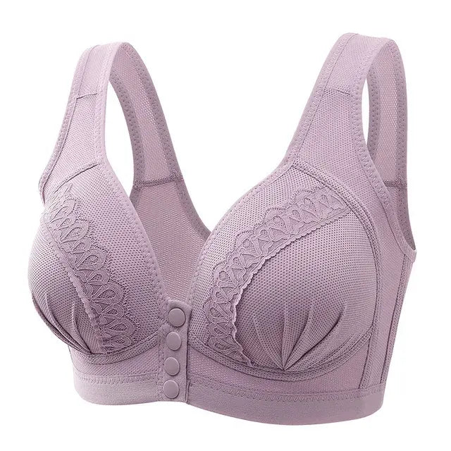 Sexy Front Closure Bra Women Front Fastening Bra Wireless Bras for Women Push Up Lingerie Plus Size Brassiere No Steel Ring Bra