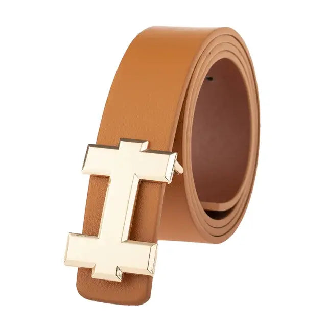 Luxury Brand Pu Leather Belt For Men Women Designer Alloy Buckle Waist Strap Female Jeans Trouser Dress Waistband