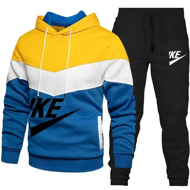 2024New Men's Autumn Winter Sets Zipper Hoodie+Pants Pieces Casual Tracksuit Male Sportswear Brand Clothing Sweat Suit