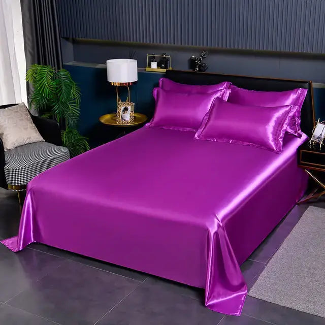 New Double sided Ice silky bed sheet , double bed single bed, summer bed linen, machine washable solid color single bed