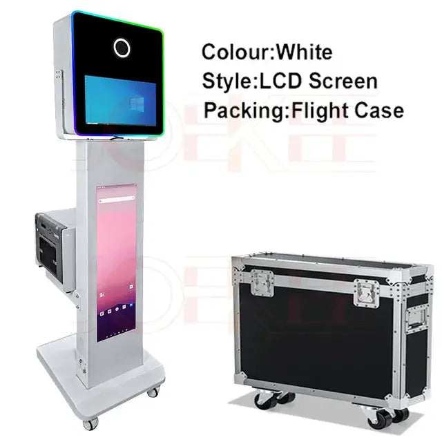 Magic Mirror Photo Booth for DSLR Camera with 15.6inch Touch Screen 29in LCD Screen Selfie Photobooth Machine for Parties Events