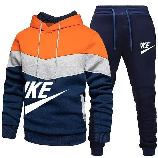 2024New Men's Autumn Winter Sets Zipper Hoodie+Pants Pieces Casual Tracksuit Male Sportswear Brand Clothing Sweat Suit