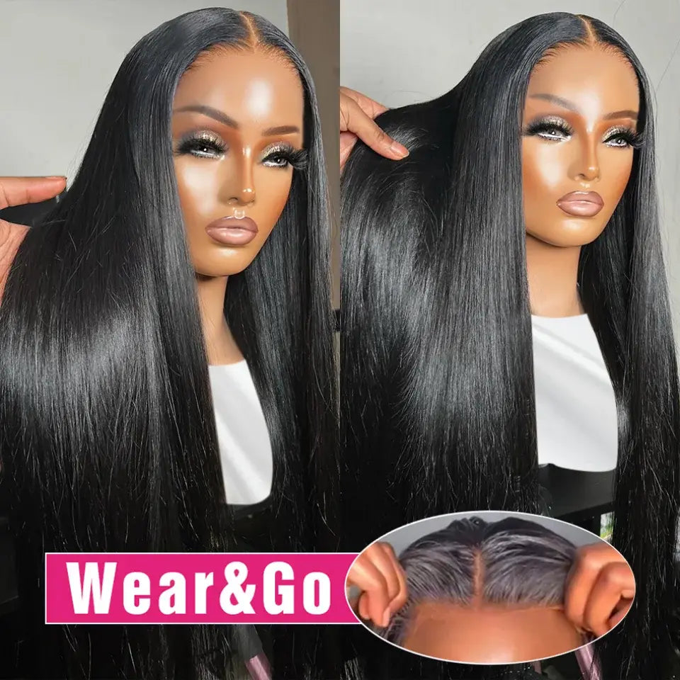 Wear and Go Glueless Wig Straight 13x6 Transparent Lace Frontal Wig Human Hair Ready to Wear Bone Straight 6x4 Lace Frontal Wigs