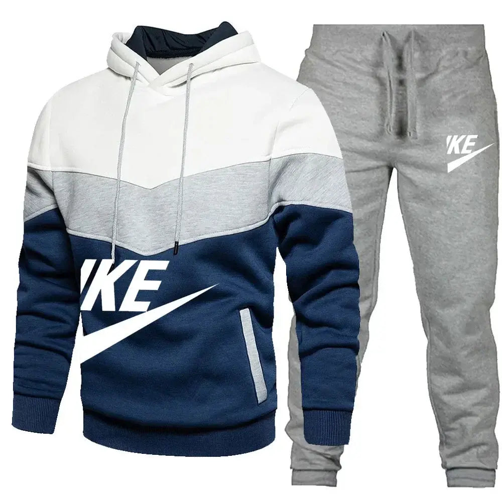 2024New Men's Autumn Winter Sets Zipper Hoodie+Pants Pieces Casual Tracksuit Male Sportswear Brand Clothing Sweat Suit