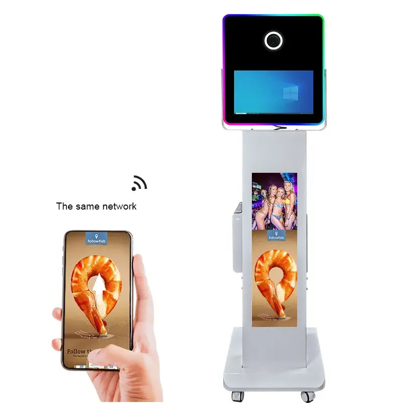 Magic Mirror Photo Booth for DSLR Camera with 15.6inch Touch Screen 29in LCD Screen Selfie Photobooth Machine for Parties Events