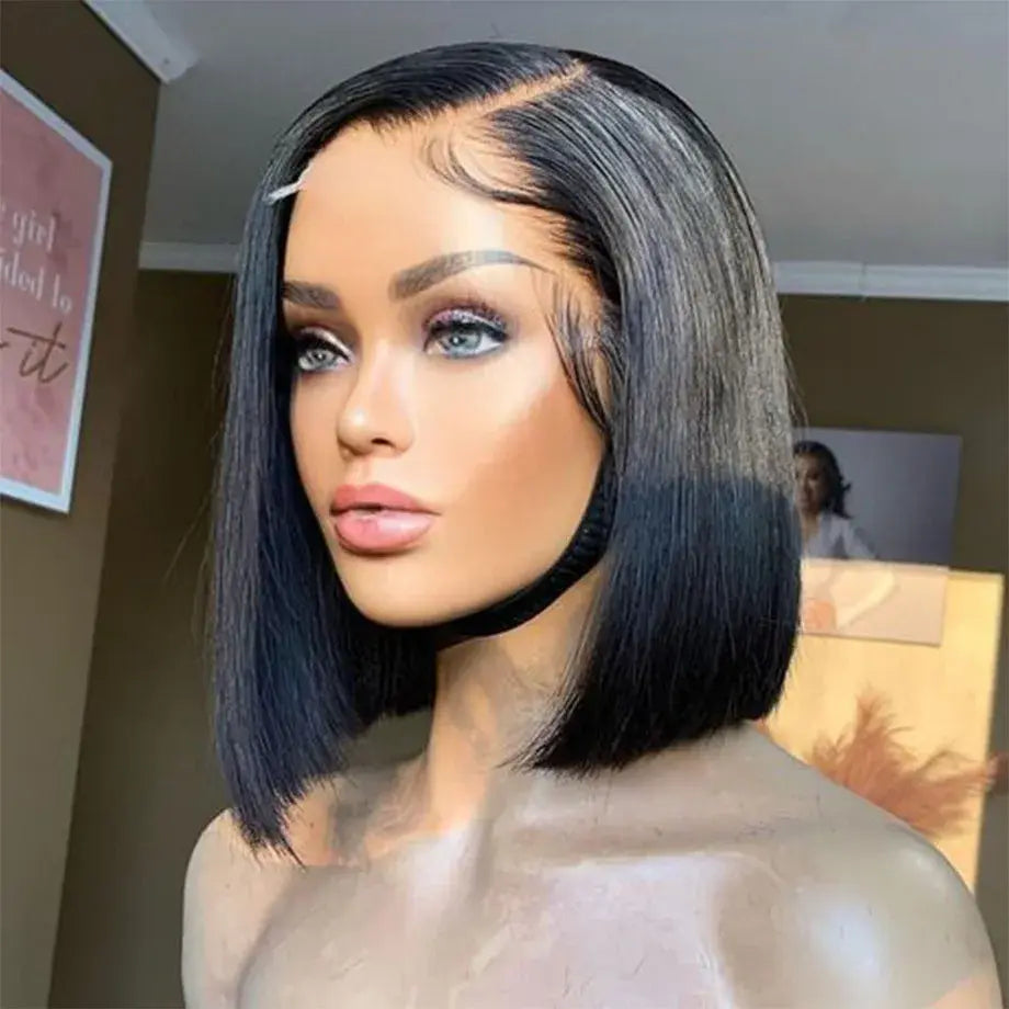 Short bob wig lace front human hair wig Straight 13x4 Frontal 4x4 closure Glueless wigs for women choice cheap on sale