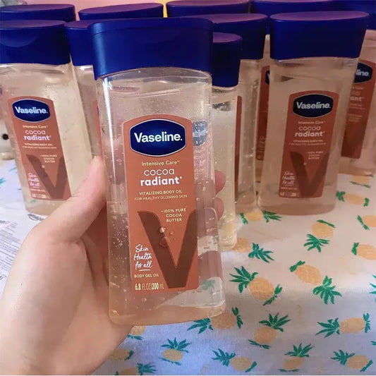 Vaseline 200ml Cocoa Radiant Body Oil Smooth Skin Aloe Vera Extract  Vitamin C Essential Oil Moisturizing Cocoa Bean Skin Care