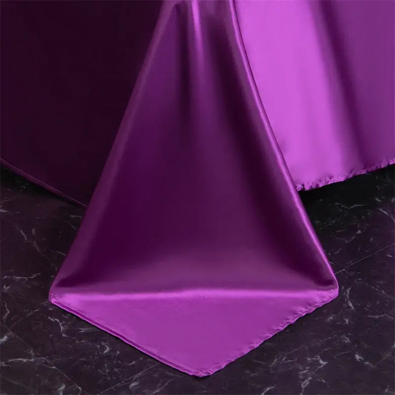 Luxury Flat Sheet Solid Color Satin Bed Sheet Soft Comfortable Bedsheet High-End Bedclothes Sheet