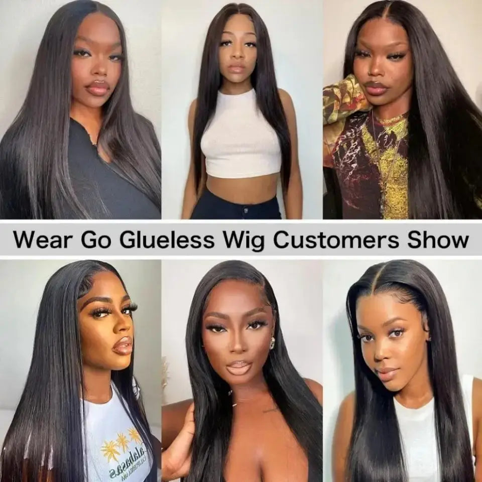 Wear and Go Glueless Wig Straight 13x6 Transparent Lace Frontal Wig Human Hair Ready to Wear Bone Straight 6x4 Lace Frontal Wigs