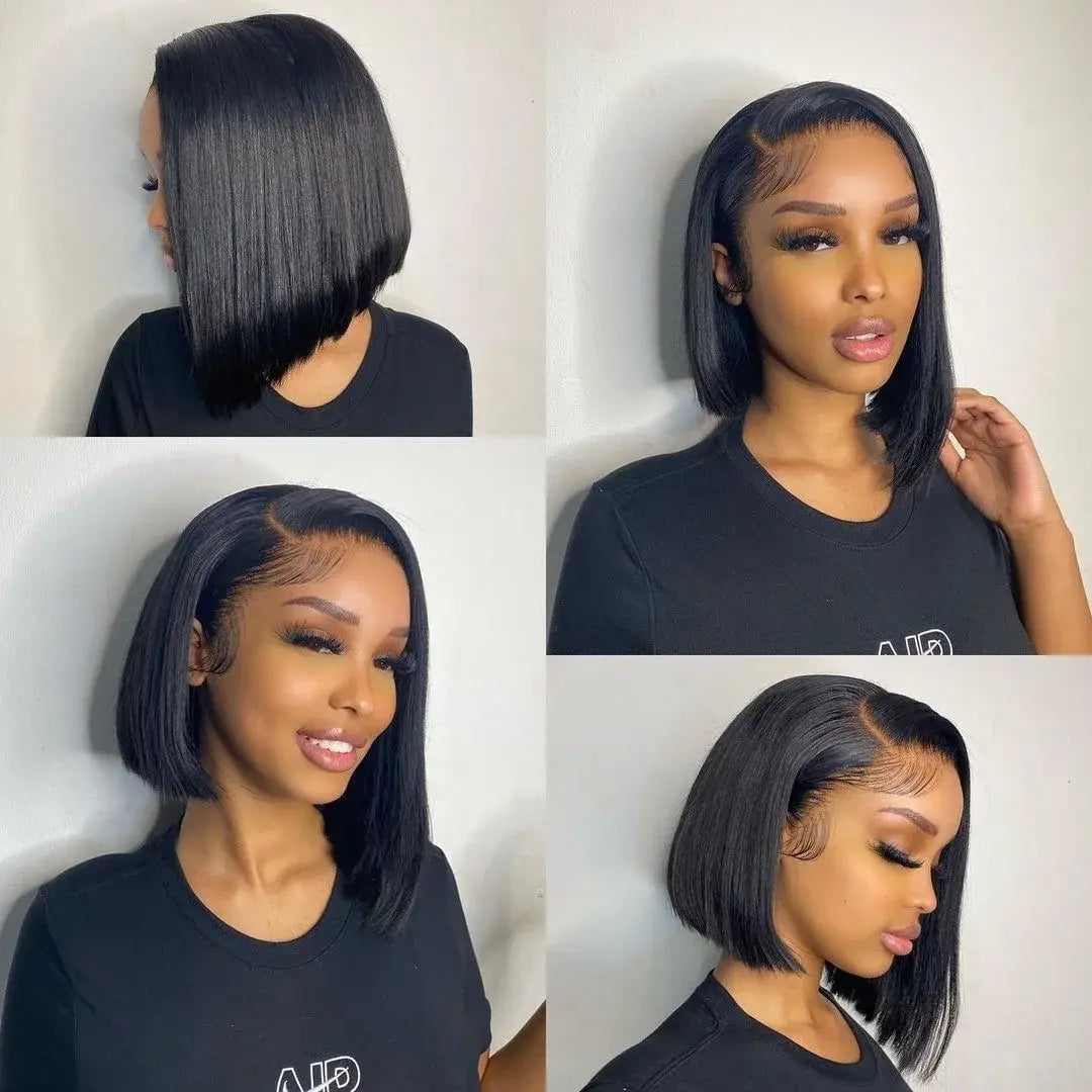 Short bob wig lace front human hair wig Straight 13x4 Frontal 4x4 closure Glueless wigs for women choice cheap on sale