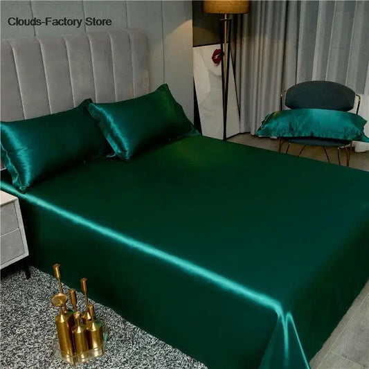 New Double sided Ice silky bed sheet , double bed single bed, summer bed linen, machine washable solid color single bed