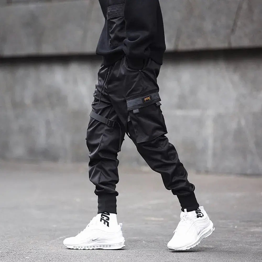 New Streetwear Men's Multi Pockets Cargo Harem Pants Hip Hop Casual Male Track Pants Joggers Trousers Fashion Harajuku Men Pants