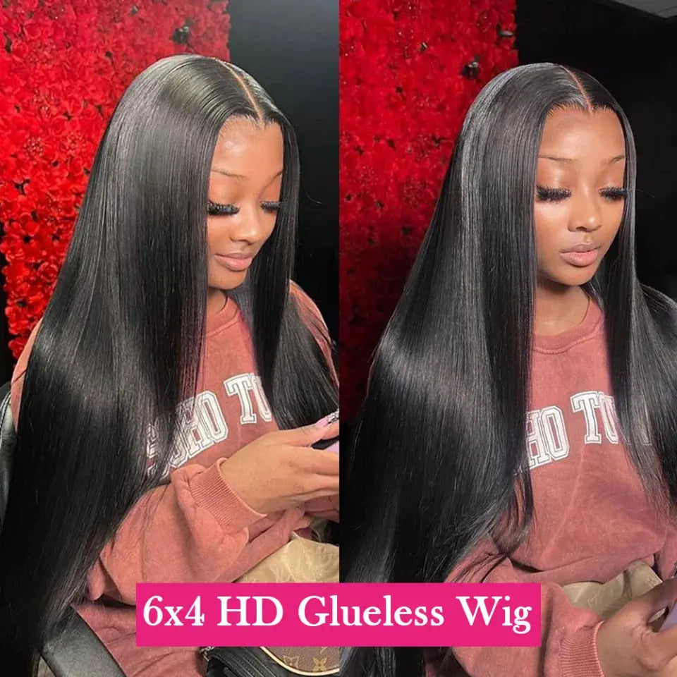 Wear and Go Glueless Wig Straight 13x6 Transparent Lace Frontal Wig Human Hair Ready to Wear Bone Straight 6x4 Lace Frontal Wigs