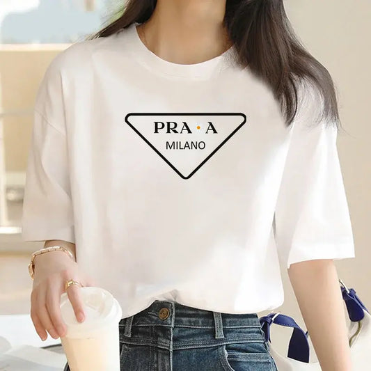 Alphabet Print T-shirt Women's Fashion Graphic Women's High Quality T-shirt 2024 Summer Luxury brand top Street women's shirt