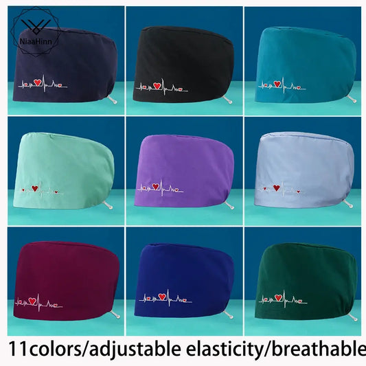 Pet Beautician Health Medical Scrub Cap Operating Room Clinic Dentist High Quality Female Nurse Accessories Hats Solid Color Hot